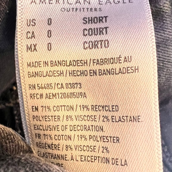 American Eagle Women Jeans Size 0 Short High Rise Jegging Black Distressed Holes - Picture 5 of 11